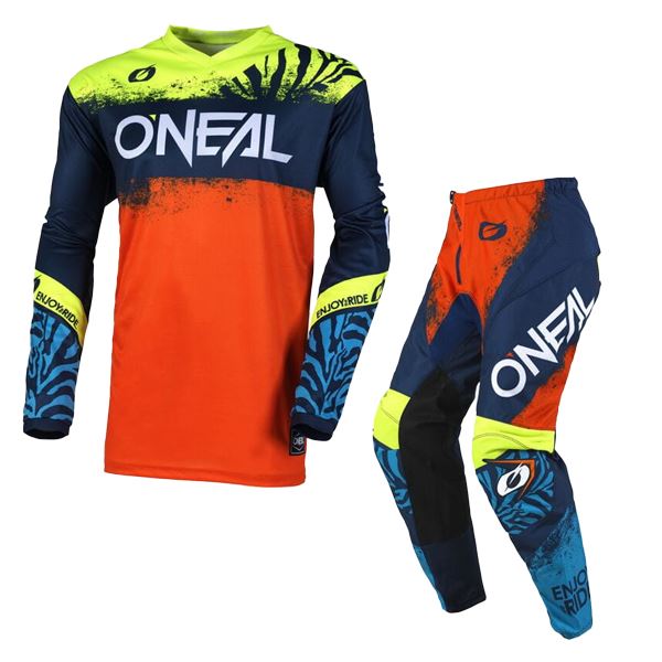 O'Neal 2025 Motocross Combo Kit Element Shocker Youth Blue Orange